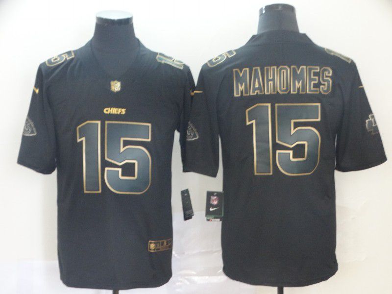 Men Kansas City Chiefs #15 Mahomes Nike Vapor Limited Black Golden NFL Jerseys->kansas city chiefs->NFL Jersey